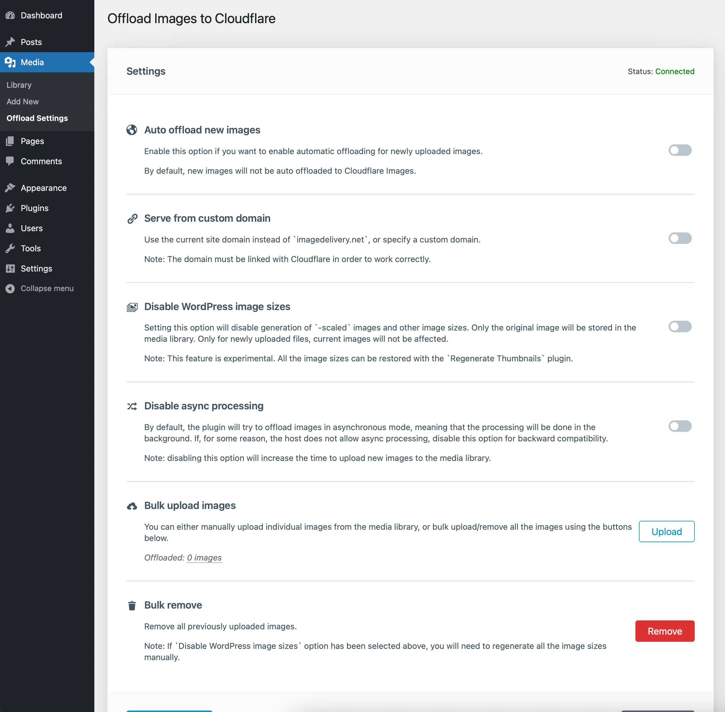 Cloudflare Images - Plugin Settings