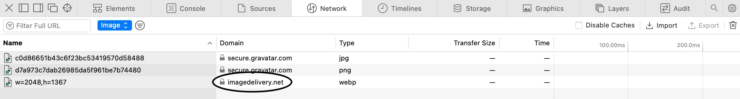 Cloudflare Images - Verify Network Tab