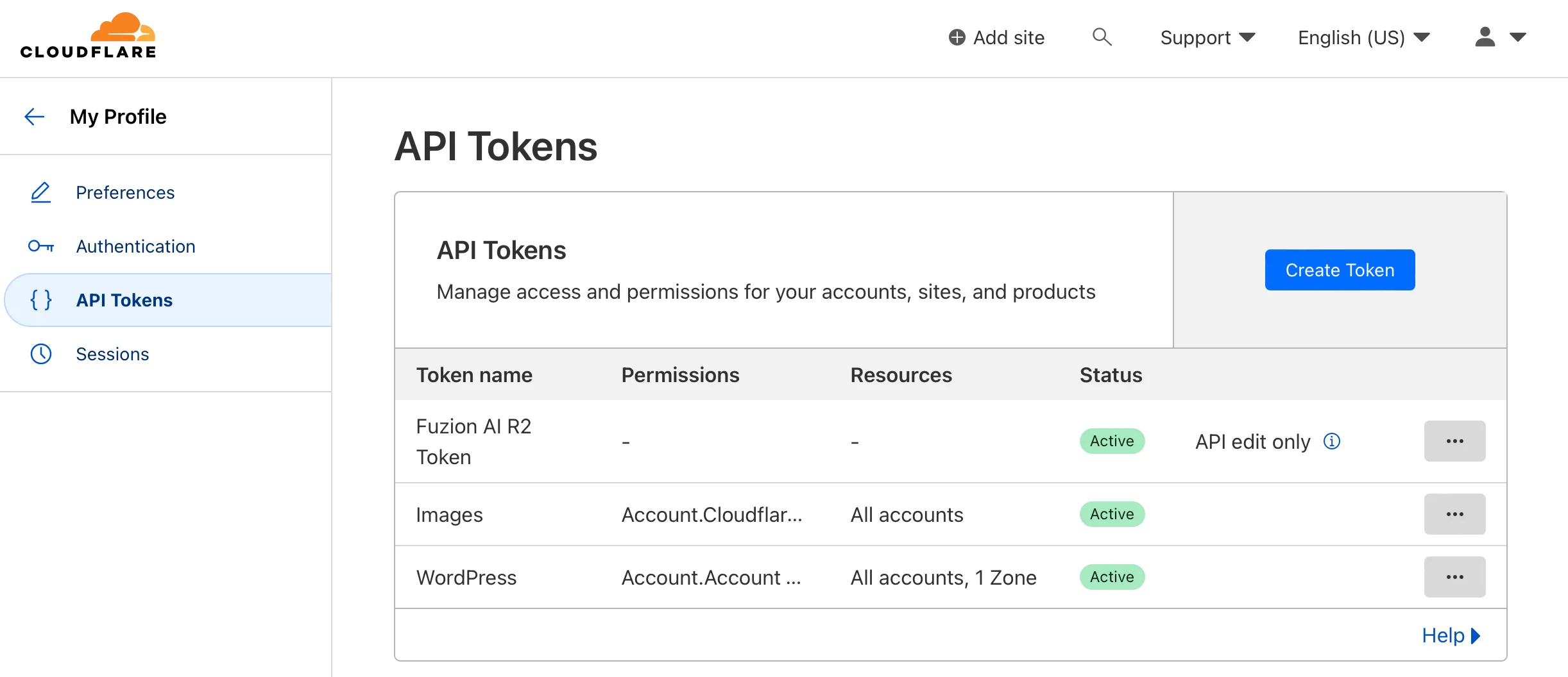 Cloudflare - API Tokens